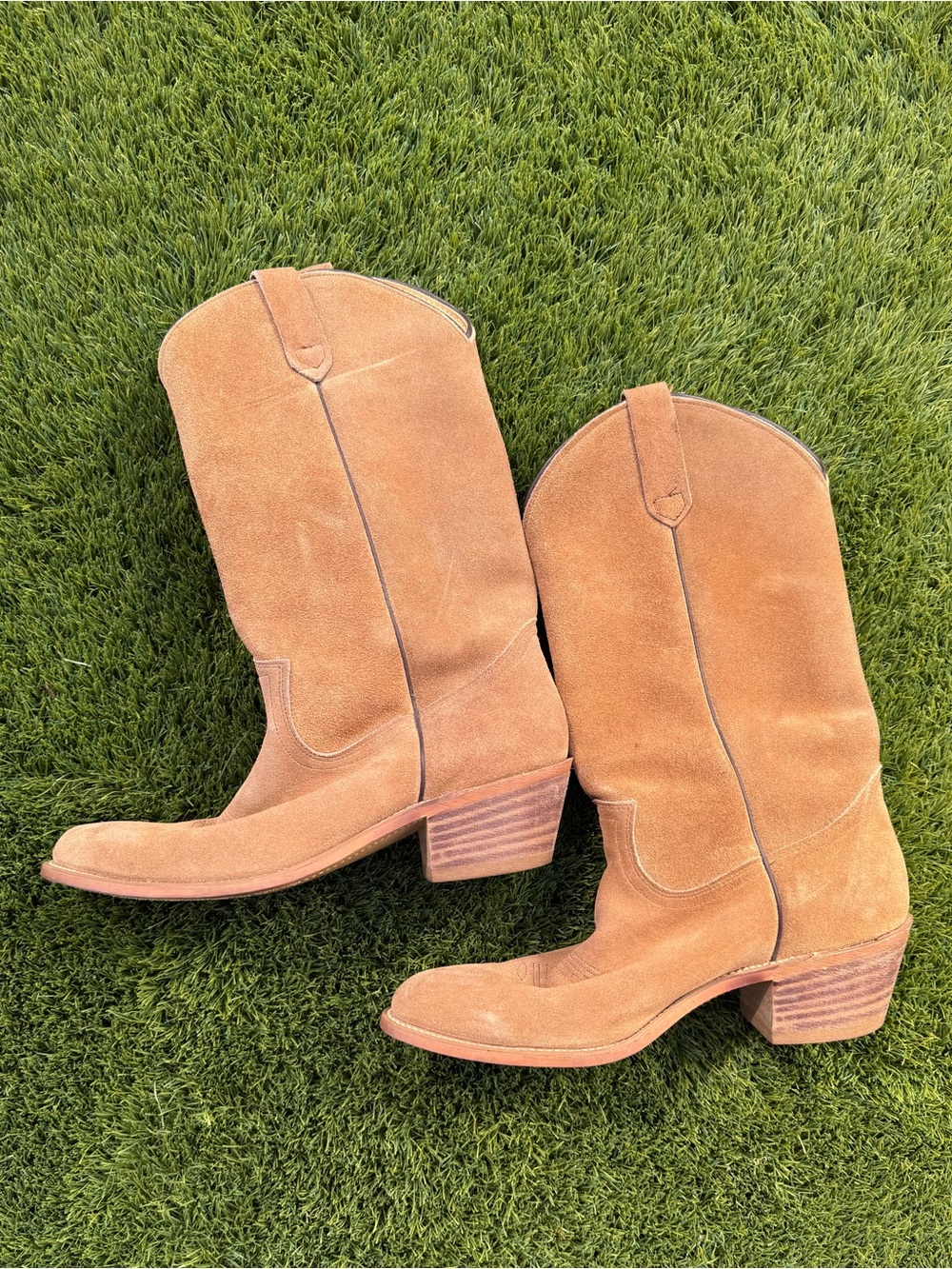 Frye Tan Suede Leather Cowboy Boots Men’s 9.5